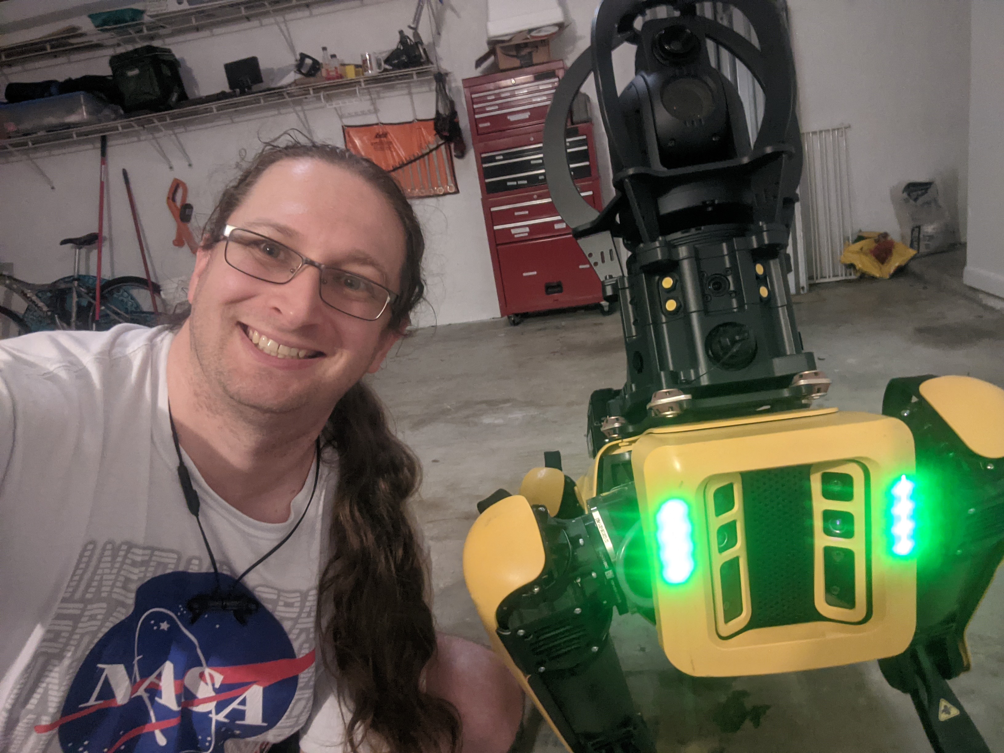 Josh and Spot the robot dog